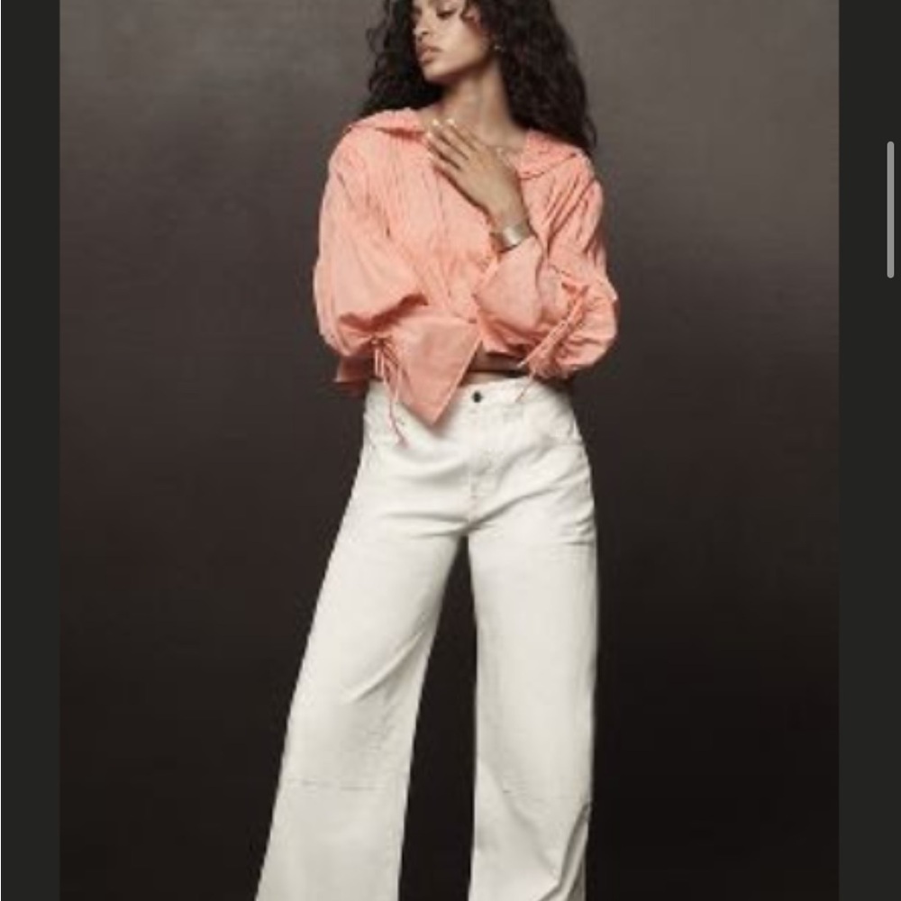 Anthropologie Pilcro White Wide Leg Jeans - Size 24